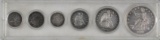 Group of (6) U.S. Type Coins Cent to Dollar in Snap-tite Holder