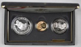 1991 3-Coin Mount Rushmore Commemorative Anniversary Proof Set Gold & Silver