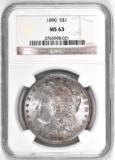 1890 P Morgan Silver Dollar (NGC) MS63