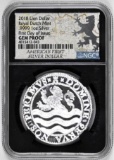 2018 Royal Dutch Mint Lion Dollar 1oz. .9999 Fine Silver (NGC) Gem Proof