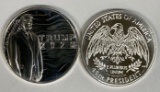 Group of 2 President Donald Trump 2020 1 oz silver round