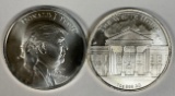 Group of 2 President Donald Trump White House1 oz silver round