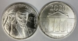 Group of 2 President Donald Trump 2020 1 oz silver rounds