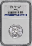 2006 $50 American Platinum Eagle 1/2oz (NGC) MS69 Early Releases