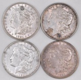 Group of (4) 1921 D Morgan Silver Dollars