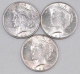 Group of (3) 1922 P Peace Silver Dollars