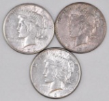 Group of (3) 1923 S Peace Silver Dollars