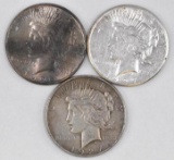 Group of (3) Peace Silver Dollars