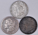 Group of (3) Morgan Silver Dollars.