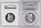 Group of (2) Certified Franklin Silver Half Dollar Proofs.