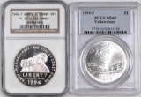 Group of (2) Certified Commemorative Silver Dollars