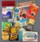 Group of travel, hotel, drink labels, and more