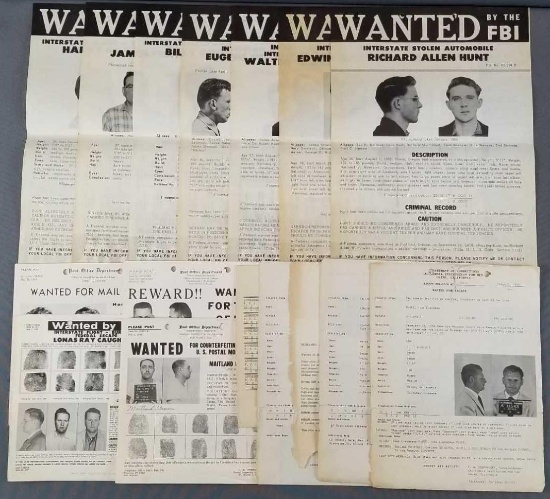 Group of 16 vintage Wanted Posters