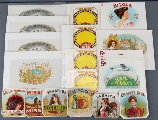 Group of vintage cigar labels