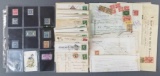 Group of antique postcards, stamps, correspondence