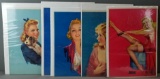 Group of 5 vintage lithographs of women