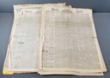 Group of antique newspapers