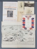 Group of 7 vintage war related photographs, pamphlets and more