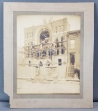 Vintage sepia Construction site photograph