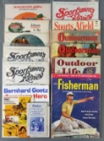 Group of vintage sportsmen advertisements, magazines and more