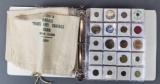 Binder of buttons, tokens, coins