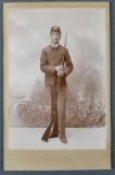 Antique photograph soldier with bayonet rifle