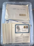 Group of Appx 80 mailing envelopes containing postage collectors album pages
