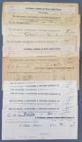 Group of antique Delaware, Lackawanna, and Western railroad receipts