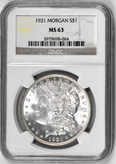 1921 P Morgan Silver Dollar (NGC) MS63