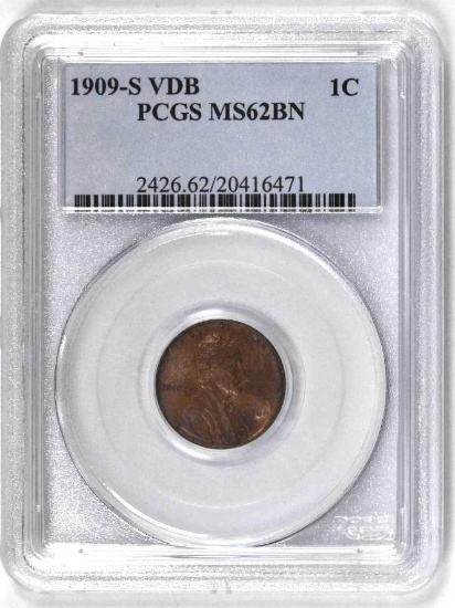 1909 S V.D.B. Lincoln Wheat Cent (PCGS) MS62BN