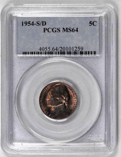 1954 S/D Jefferson Nickel (PCGS) MS64