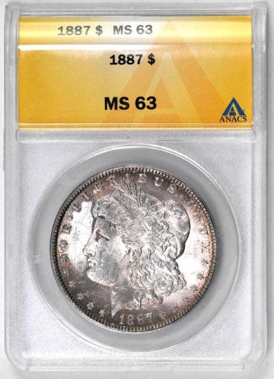 1887 P Morgan Silver Dollar (ANACS) MS63