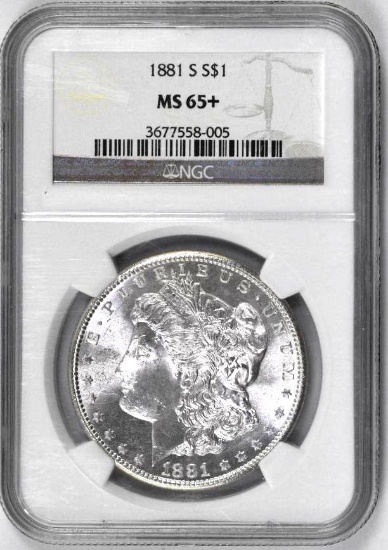 1881 S Morgan Silver Dollar (NGC) MS65+