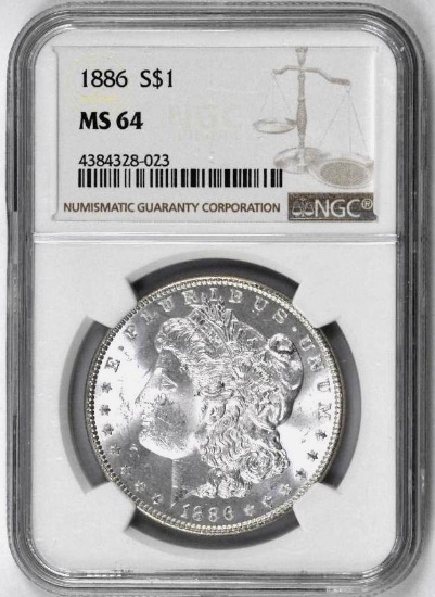 1886 P Morgan Silver Dollar (NGC) MS64