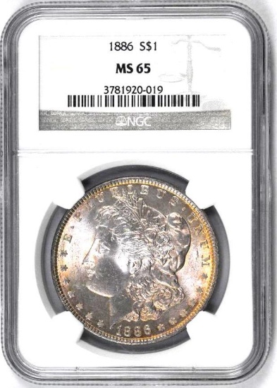 1886 P Morgan Silver Dollar (NGC) MS65