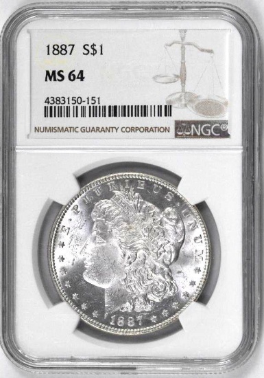 1887 P Morgan Silver Dollar (NGC) MS64