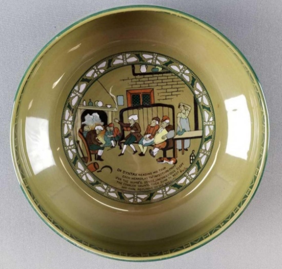 Antique Buffalo Pottery emerald deldare ware bowl