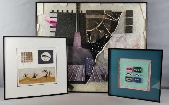 Group of 3 framed artwork