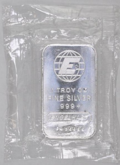 Engelhard 1oz. .999 Fine Silver Ingot / Bar.