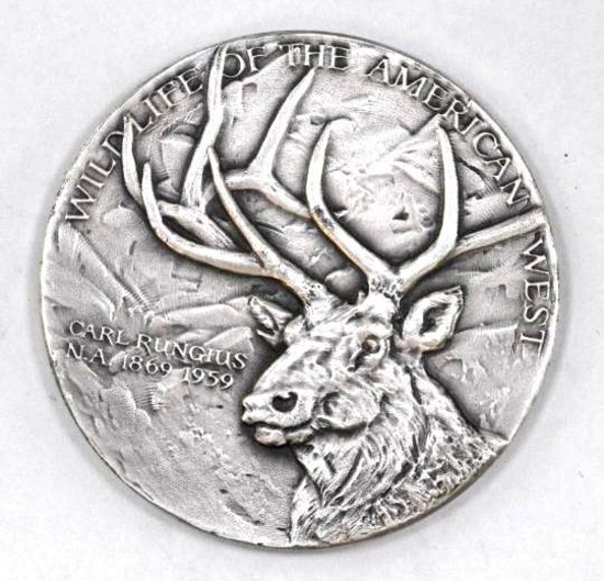 Sunshine Minting Company Wildlife of the American West Wapiti 4.265oz. .999 Fine Silver Round