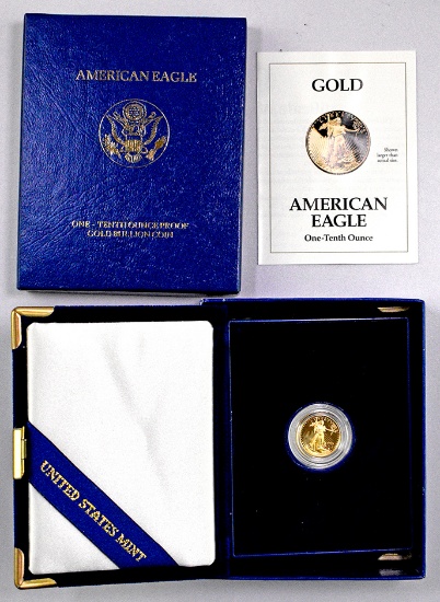 1993 $5 American Gold Eagle 1/10thoz. Proof