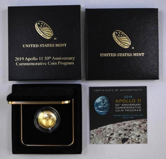 2019 $5 Apollo 11 50th Anniversary Commemorative Proof Gold