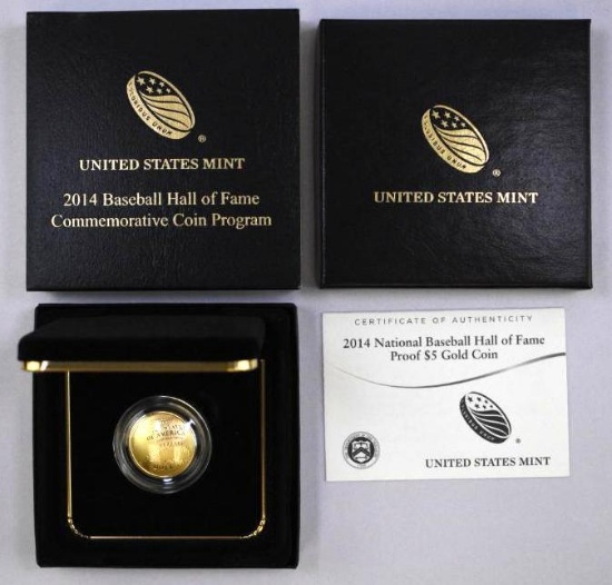 2014 $5 National Baseball Hall of Fame Commemorative Proof