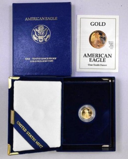 1991 $5 American Gold Eagle 1/10thoz. Proof