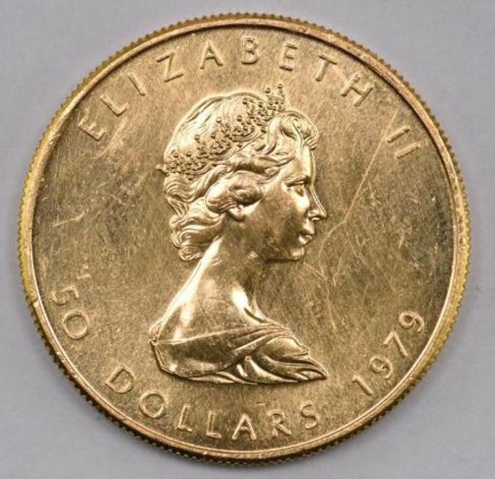 1979 $50 Canada Maple Leaf 1oz. .999 Gold