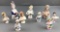 Group of 9 bisque half dolls