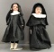 2 antique nun dolls