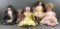 Group of 5 antique bisque dolls