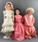 Group of 3 antique bisque dolls