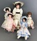 Group of 5 assorted House of Nisbet vinyl dolls